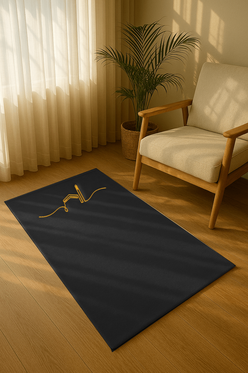 Minimal Kabe İşlemeli Kadife Siyah Seccade | Lüks Hediyelik Çeyizlik - Carpetella