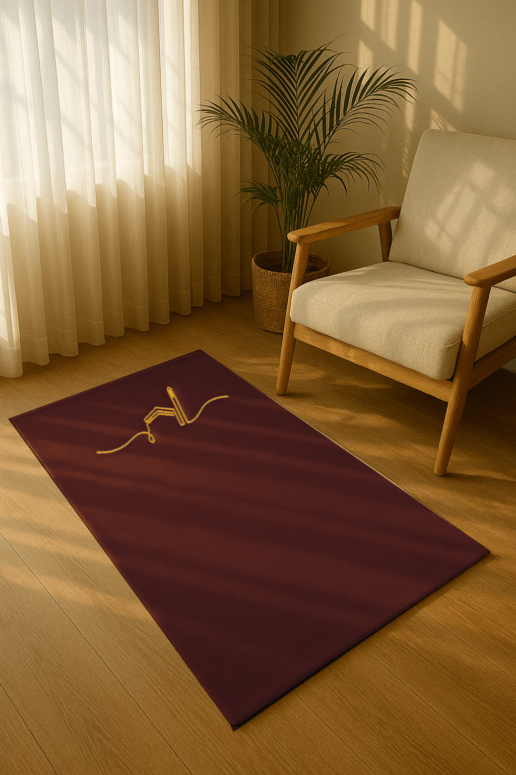 Minimal Kabe İşlemeli Kahverengi Kadife Seccade | Lüks Hediyelik Çeyizlik - Carpetella