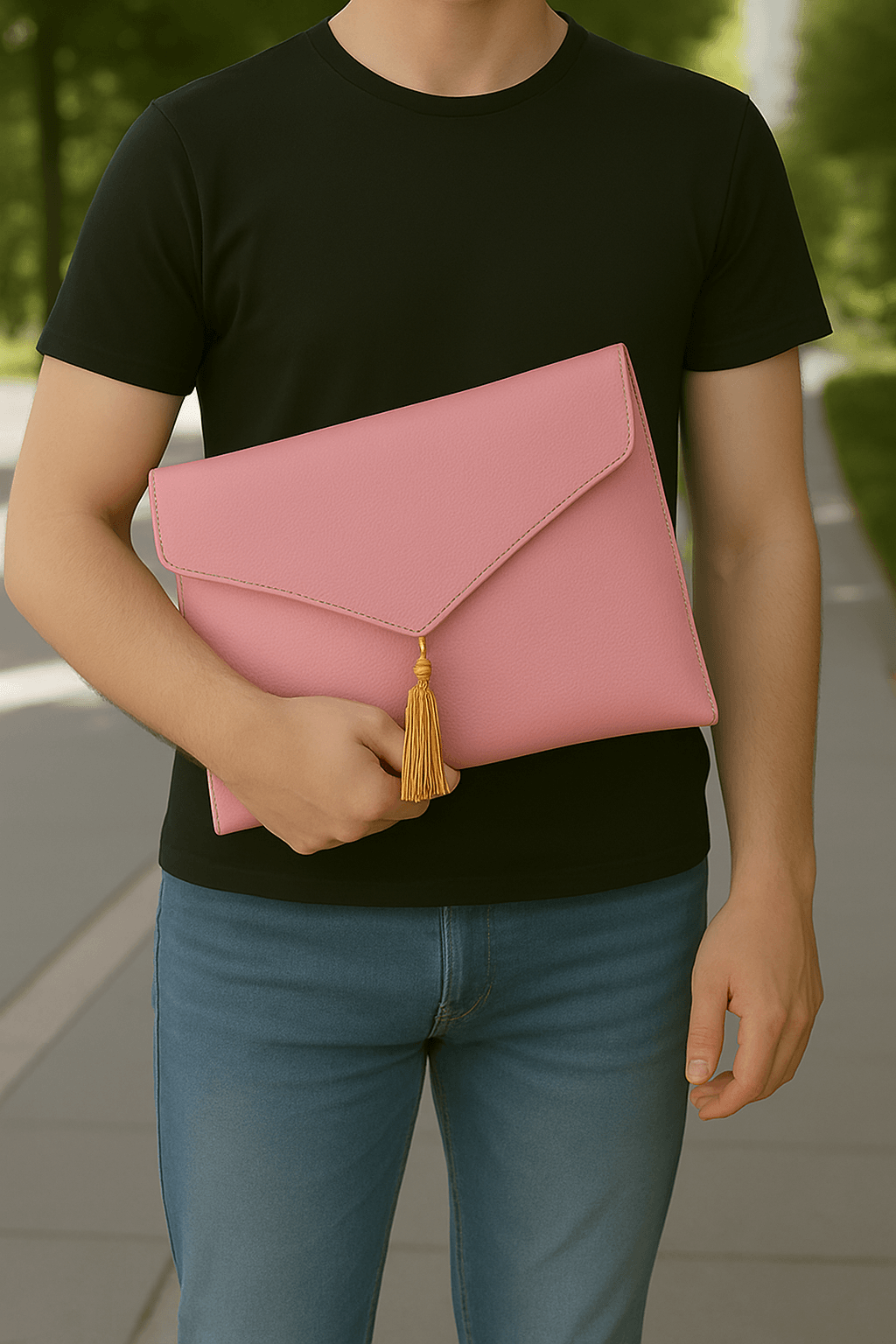 Kabe İşlemeli Deri Pembe Seccade Seti - Çantalı Hediyelik 70x120cm | Lüks Tasarım - Carpetella