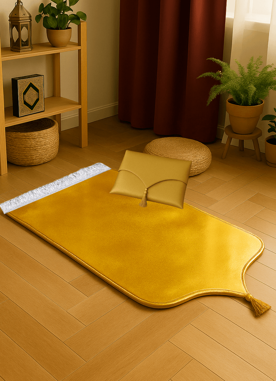 Çantalı Gold Deri Seccade Seti Hediyelik Lüks 70x120cm - Carpetella