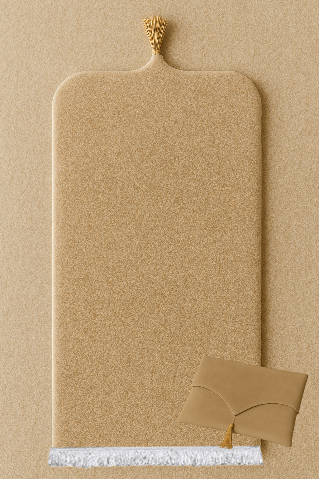 Kadife Bej Seccade Seti - Çantalı Hediyelik 70x120cm - Carpetella