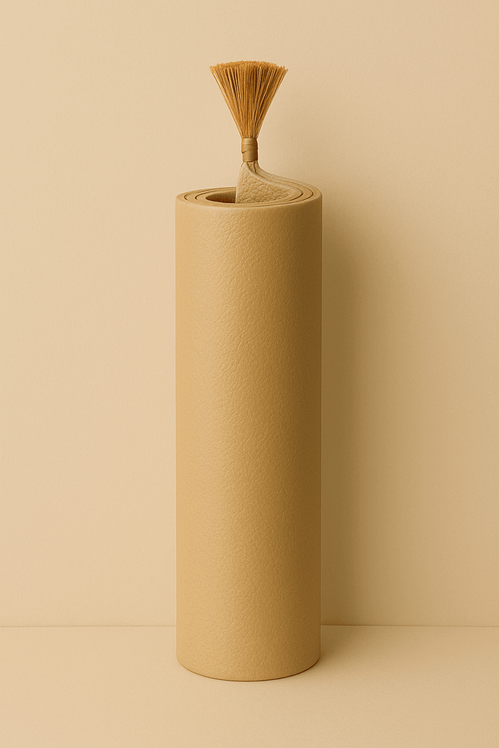 İsme Özel Deri Seccade Seti Bej - Çantalı Hediyelik 70x120cm | Lüks Tasarım - Carpetella