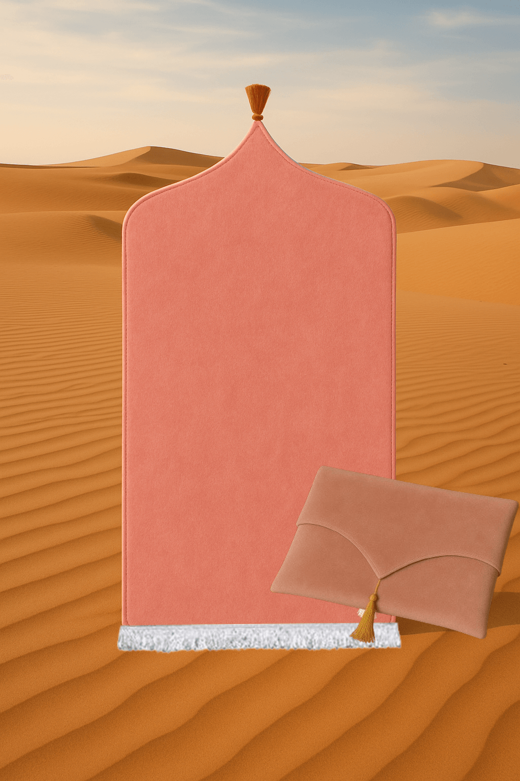 Kadife Pembe Seccade Seti - Çantalı Hediyelik 70x120cm - Carpetella