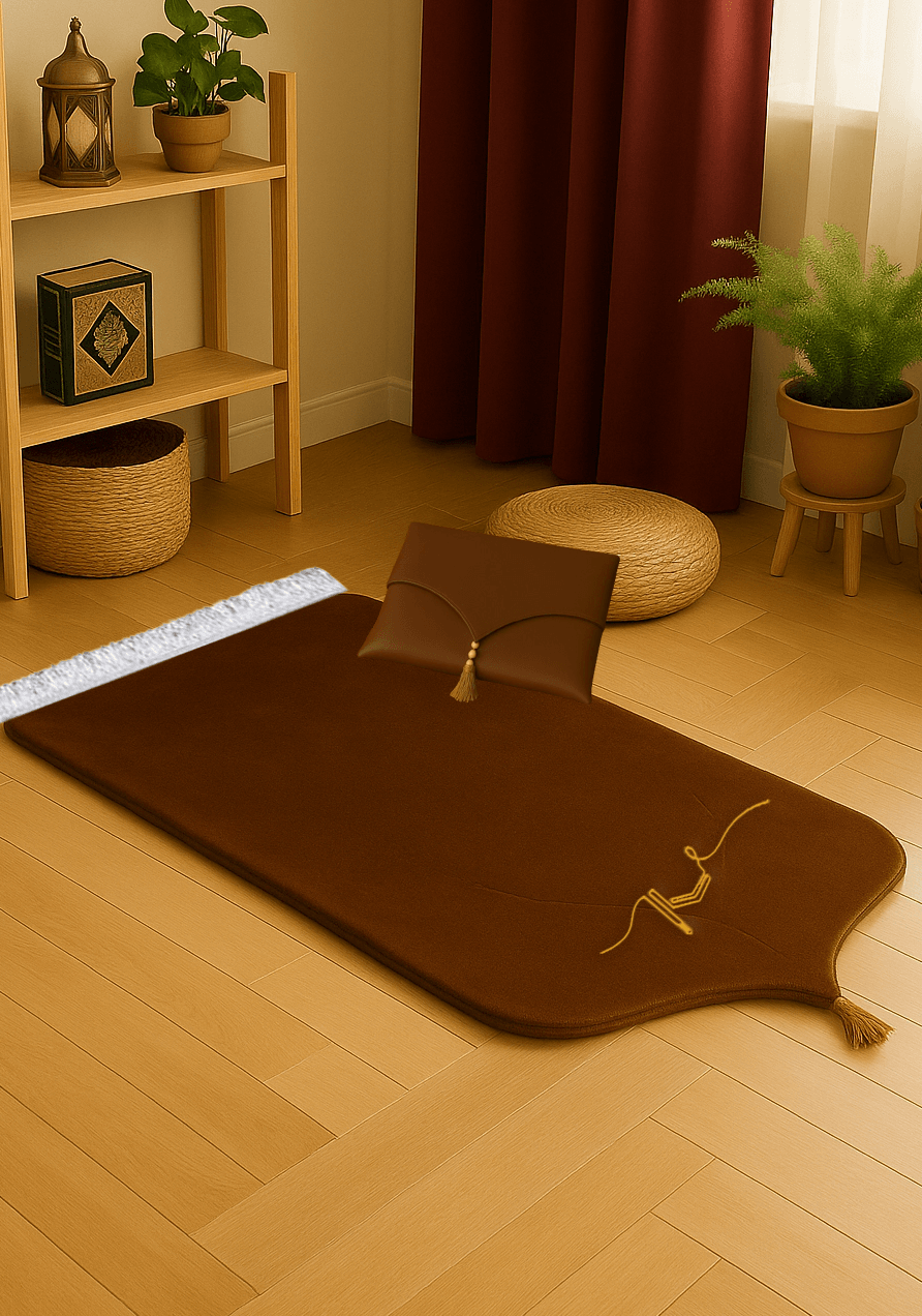Kabe İşlemeli Deri Seccade Seti - Çantalı Hediyelik 70x120cm | Lüks Tasarım - Carpetella