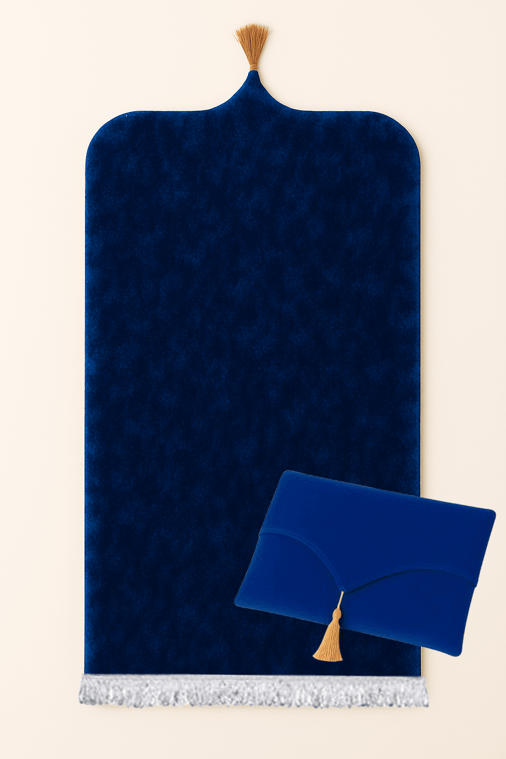 Kadife Lacivert Seccade Seti - Çantalı Hediyelik 70x120cm - Carpetella