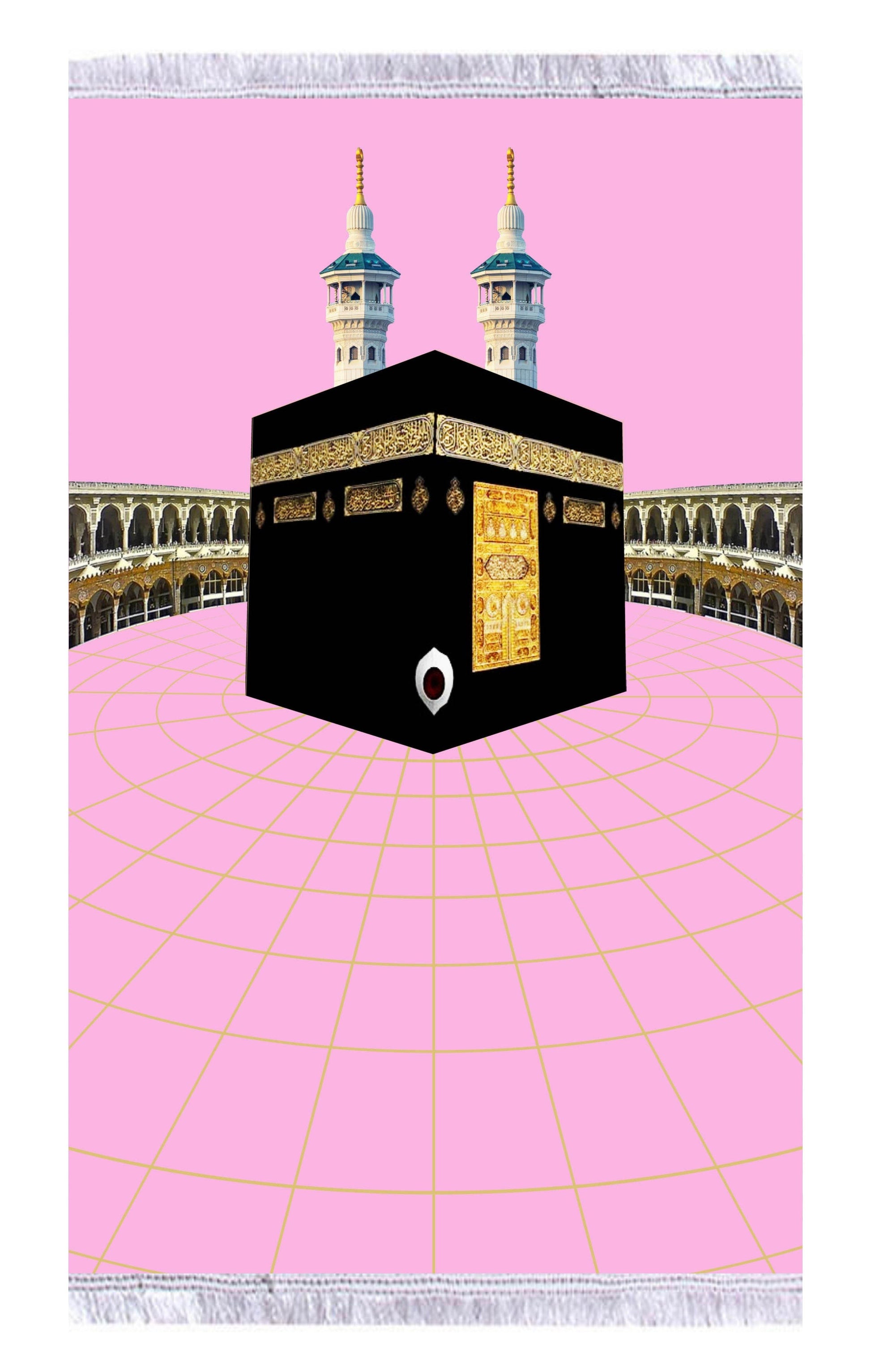 Pembe Kabe Keten Astarlı Kadife Seccade - 70x120cm - Carpetella