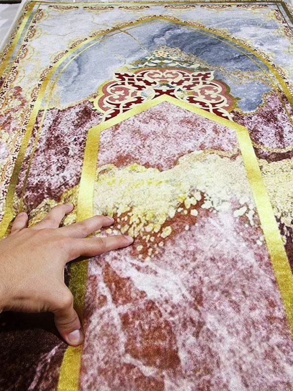 Gold Mermer İsme Özel 3 CM Süngerli Ortopedik Seccade - Carpetella