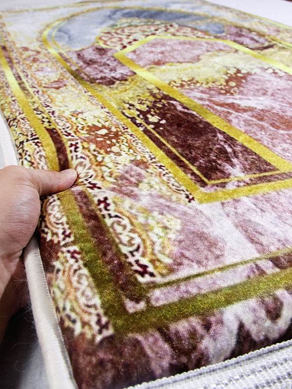 Gold Mermer İsme Özel 3 CM Süngerli Ortopedik Seccade - Carpetella